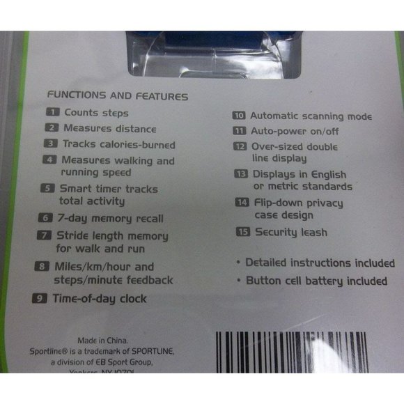 SportLine Pedometer, 15 Function, Total Fitness, 7 Day Memory - Picture 6 of 6